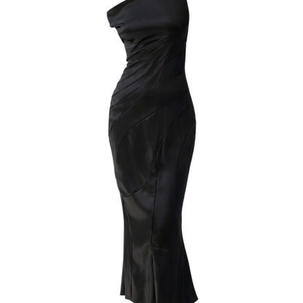 BLACK SEAMS DRESS