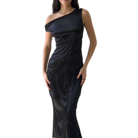 BLACK SEAMS DRESS